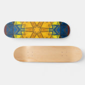 Mosaic Mandala Flower Yellow Blue en Red Persoonlijk Skateboard (Horizontaal)