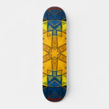 Mosaic Mandala Flower Yellow Blue en Red