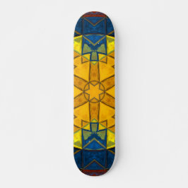 Mosaic Mandala Flower Yellow Blue en Red Persoonlijk Skateboard