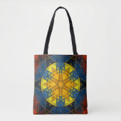 Mosaic Mandala Flower Yellow Blue en Red Tote Bag (Voorkant)