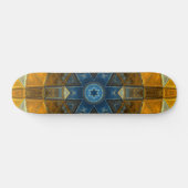 Mosaic Mandala Flower Yellow en Blue Persoonlijk Skateboard (Horizontaal)