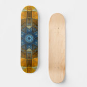 Mosaic Mandala Flower Yellow en Blue Persoonlijk Skateboard (Voorkant)