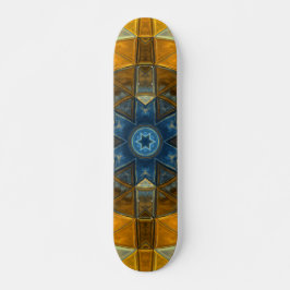 Mosaic Mandala Flower Yellow en Blue Persoonlijk Skateboard