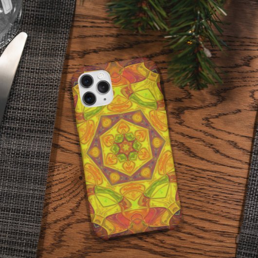 Mosaic Mandala Flower Yellow Oranje en Paars Case-Mate iPhone Case
