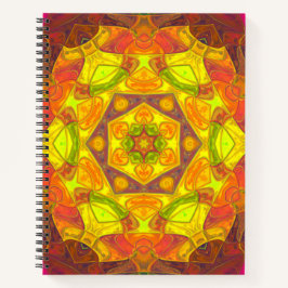 Mosaic Mandala Flower Yellow Oranje en Paars Notitieboek