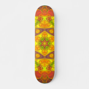 Mosaic Mandala Flower Yellow Oranje en Paars Persoonlijk Skateboard