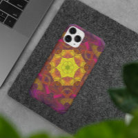 Mosaic Mandala Flower Yellow Pink en Paars