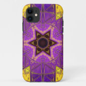 Mosaic Mandala Paars en geel Case-Mate iPhone Case (Achterkant)