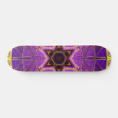 Mosaic Mandala Paars en geel Persoonlijk Skateboard (Horizontaal)
