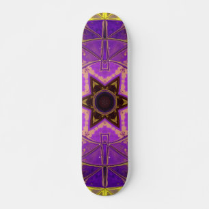 Mosaic Mandala Paars en geel Persoonlijk Skateboard