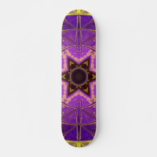Mosaic Mandala Paars en geel Persoonlijk Skateboard (Voorkant)