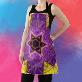 Mosaic Mandala Paars en geel Schort
