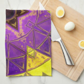 Mosaic Mandala Paars en geel Theedoek (Quarter Fold)