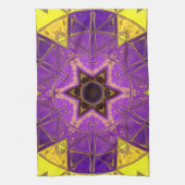 Mosaic Mandala Paars en geel Theedoek (Verticaal)