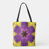 Mosaic Mandala Paars en geel Tote Bag (Achterkant)