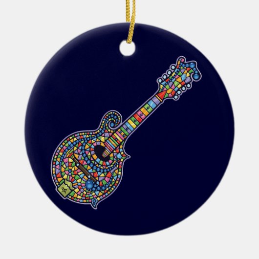 Mosaic Mandolin Keramisch Ornament (Voorkant)