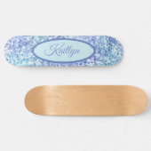 Mosaic Marmer Swirl Sheen Editable Persoonlijk Skateboard (Horizontaal)