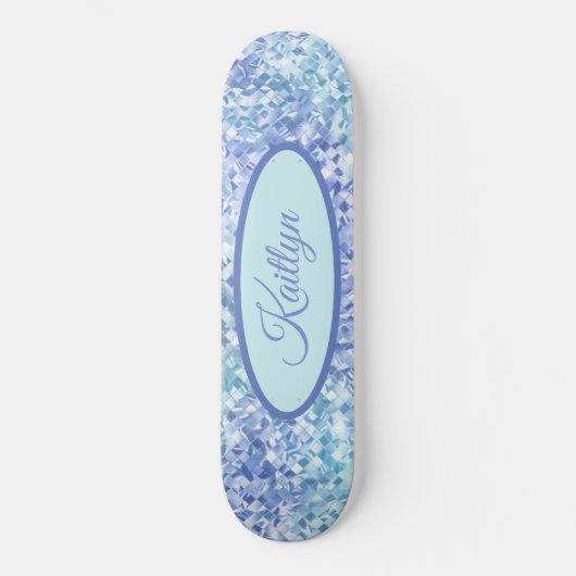 Mosaic Marmer Swirl Sheen Editable Persoonlijk Skateboard (Voorkant)