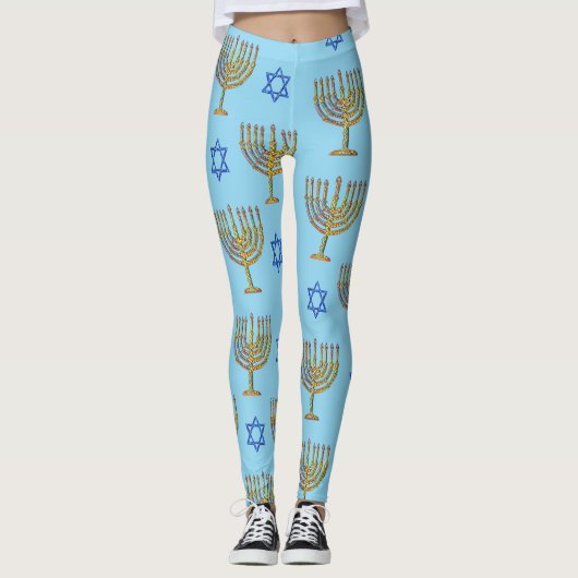 Mosaic Menorahs + sterren Leggings (Voorkant)