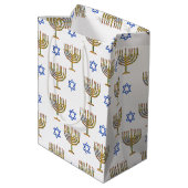 Mosaic Menorahs + sterren Medium Cadeauzakje (Achterkant Gekanteld)