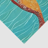 Mosaic Mermaids op Egyptisch zand Tissuepapier (Detail)