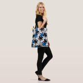 Mosaic Mirror Geckos Pattern - blauw zwart wit Tote Bag (Op model)