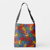 Mosaic Mirror Geckos Pattern - gekleurd op aarde Crossbody Tas (Achterkant)