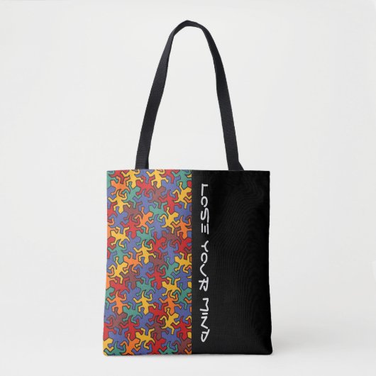 Mosaic Mirror Geckos Pattern - gekleurd op aarde Tote Bag (Voorkant)