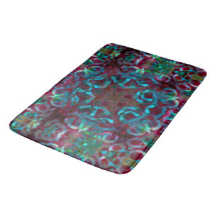 Mosaic of geometric lines and gradient matte folds badmat