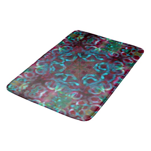 Mosaic of geometric lines and gradient matte folds badmat (Gekanteld)