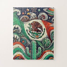 Mosaic of the Mexican flag Legpuzzel
