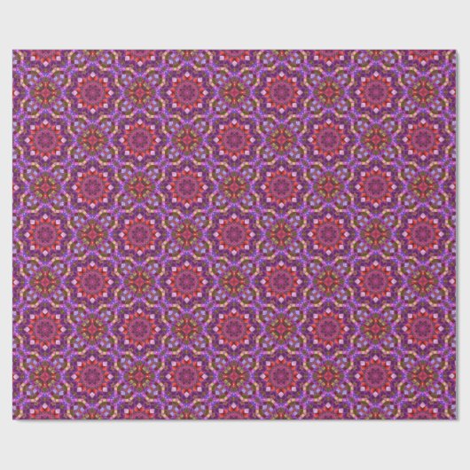 Mosaic Paars  Fractal Kaleidoscope Cadeaupapier (Vlak)