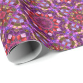 Mosaic Paars  Fractal Kaleidoscope Cadeaupapier (Rol Hoek)