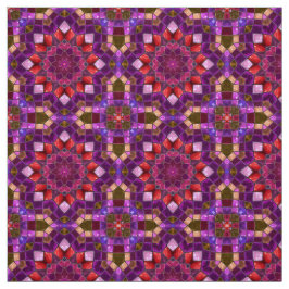 Mosaic Paars Fractal Kaleidoscope Stof
