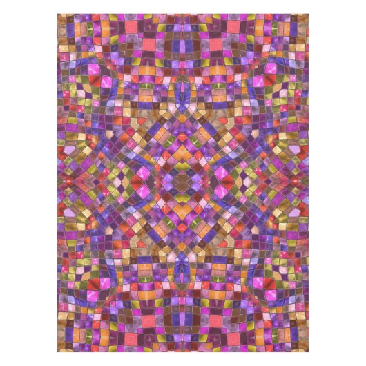 Mosaic Paars  Fractal Kaleidoscope Tafelkleed (Voorkant)