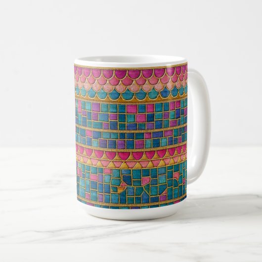Mosaic pattern mug koffiemok (Voorkant rechts)