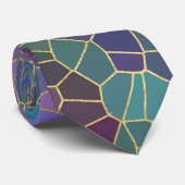 Mosaic Pattern of Pink Purple Teal Blue Green Gold Stropdas (Opgerold)
