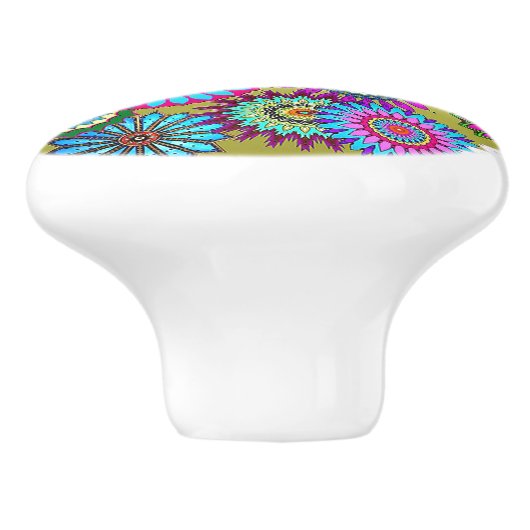 Mosaic Pinwheels Keramische Knop (Zijkant)