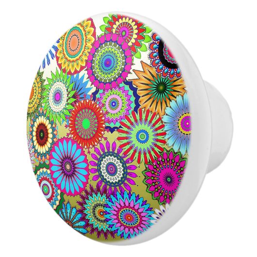 Mosaic Pinwheels Keramische Knop (Rechts)