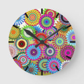 Mosaic Pinwheels Ronde Klok (Voorkant)