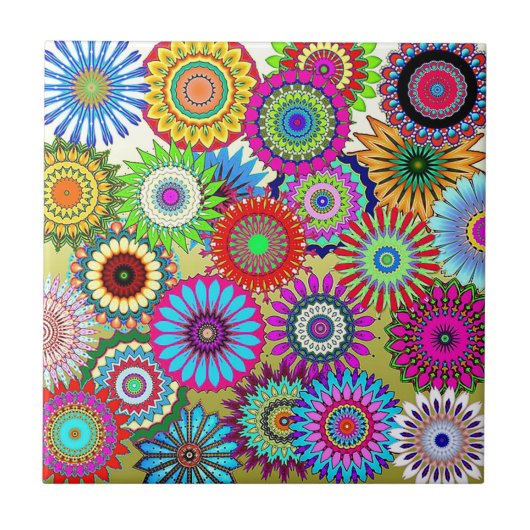 Mosaic Pinwheels Tegeltje (Voorkant)