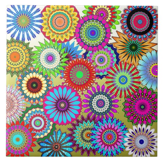 Mosaic Pinwheels Tegeltje (Voorkant)