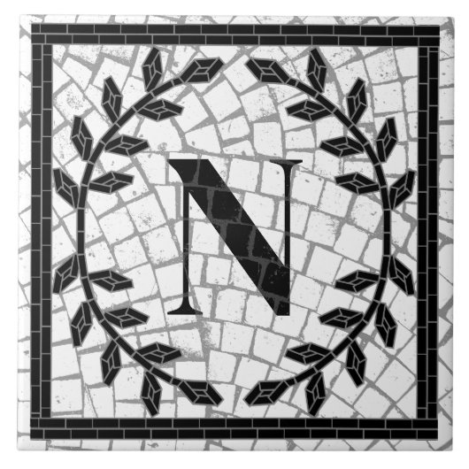 Mosaic Print Monogram Tegeltje (Voorkant)