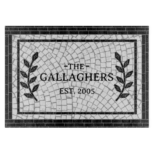 Mosaic Print Personalized Name Snijplank (Voorkant)