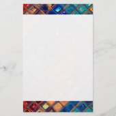 Mosaic Rainbow | Vette kleurrijke Abstracte Tegel Briefpapier (Voorkant)