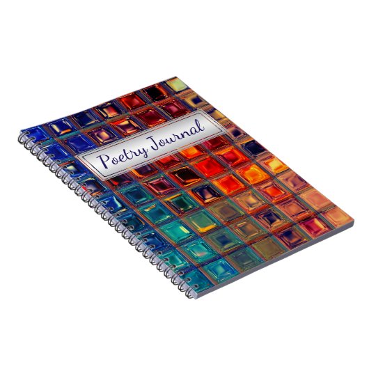 Mosaic Rainbow | Vette kleurrijke Abstracte Tegel Notitieboek (Rechterzijde)