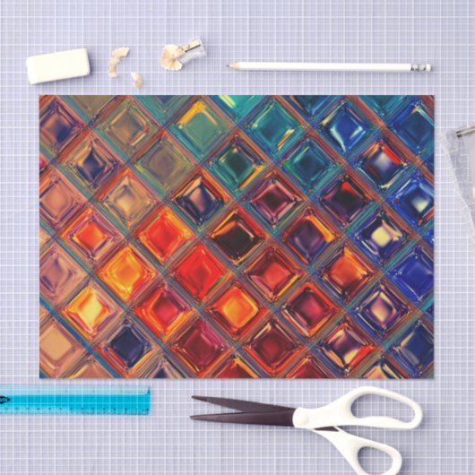 Mosaic Rainbow | Vette kleurrijke Abstracte Tegel Tissuepapier (Craft)