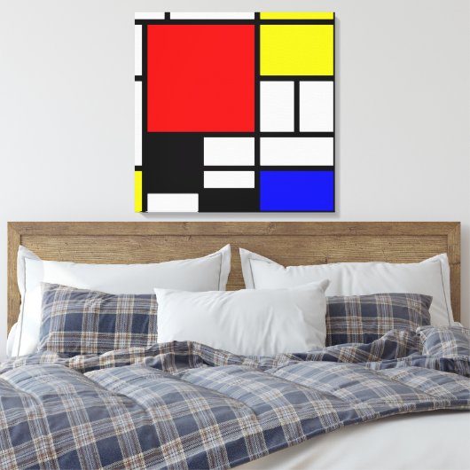 MOSAIC rechthoeken vierkantjes gekleurd I + uw ide Canvas Afdruk (Insitu (Slaapkamer))