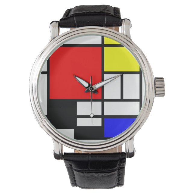 MOSAIC rechthoeken vierkantjes gekleurd I + uw ide Horloge (Voorkant)