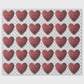 Mosaic Red Heart Wrapping Paper Cadeaupapier (Vlak)